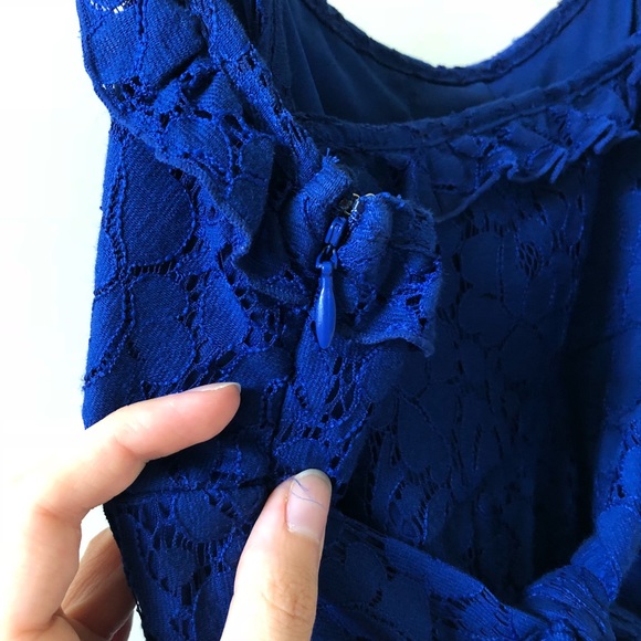 The Limited Cobalt Blue Lace Top - Picture 7 of 13